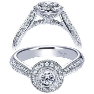 Taryn 14k White Gold Round Halo Engagement Ring TE94037W44JJ