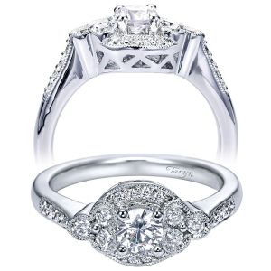 Taryn 14k White Gold Round Halo Engagement Ring TE94040W44JJ