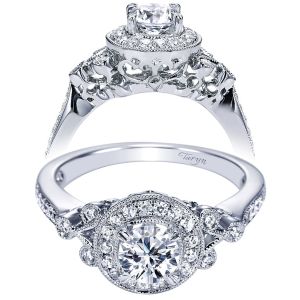 Taryn 14k White Gold Round Halo Engagement Ring TE94156W44JJ