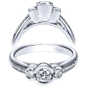 Taryn 14k White Gold Round Split Shank Engagement Ring TE94257W44JJ