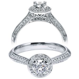 Taryn 14k White Gold Round Halo Engagement Ring TE94271W44JJ