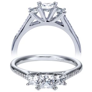 Taryn 14k White Gold Princess Cut 3 Stones Engagement Ring TE94275W44JJ