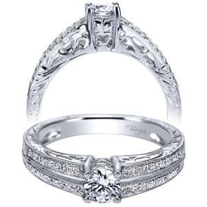 Taryn 14k White Gold Round Split Shank Engagement Ring TE94280W44JJ
