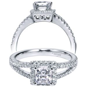 Taryn 14k White Gold Princess Cut Halo Engagement Ring TE94302W44JJ
