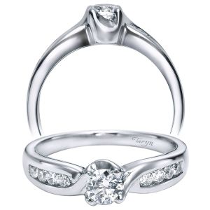 Taryn 14k White Gold Round Bypass Engagement Ring TE94352W44JJ