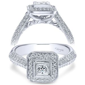 Taryn 14k White Gold Princess Cut Halo Engagement Ring TE95426W44JJ