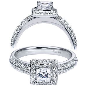 Taryn 14k White Gold Princess Cut Halo Engagement Ring TE95429W44JJ