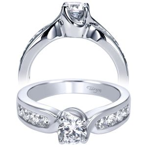 Taryn 14k White Gold Round Twisted Engagement Ring TE95534W44JJ