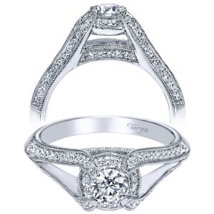 Taryn 14k White Gold Round Halo Engagement Ring TE96043W44JJ
