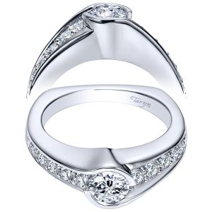 Taryn 14k White Gold Round Bypass Engagement Ring TE96085W44JJ