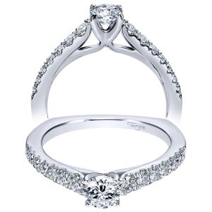 Taryn 14k White Gold Round Straight Engagement Ring TE96087W44JJ