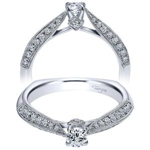 Taryn 14k White Gold Round Straight Engagement Ring TE96093W44JJ