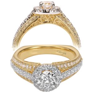 Taryn 14k Yellow/White Gold Round Halo Engagement Ring TE96101M44JJ