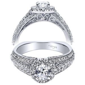 Taryn 14k White Gold Round Halo Engagement Ring TE96101W44JJ