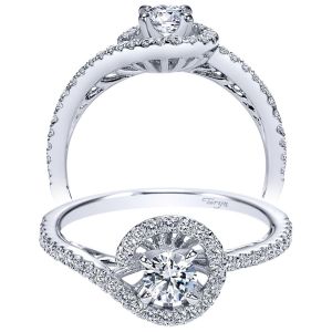 Taryn 14k White Gold Free Form Round Engagement Ring TE97718W44JJ