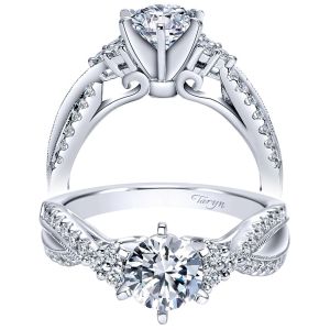 Taryn 14k White Gold Round Twisted Engagement Ring TE98146W44JJ