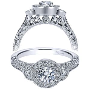 Taryn 14k White Gold Round Halo Engagement Ring TE98207W44JJ