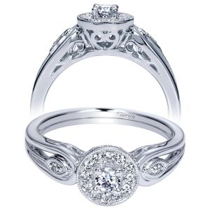 Taryn 14k White Gold Round Halo Engagement Ring TE98432W44JJ