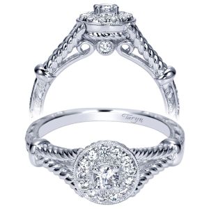 Taryn 14k White Gold Round Halo Engagement Ring TE98436W44JJ