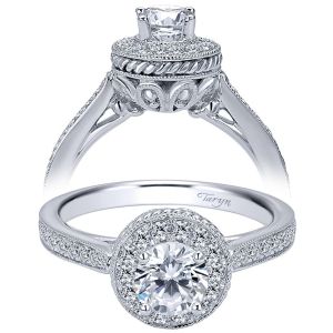 Taryn 14k White Gold Round Halo Engagement Ring TE98512R0W44JJ