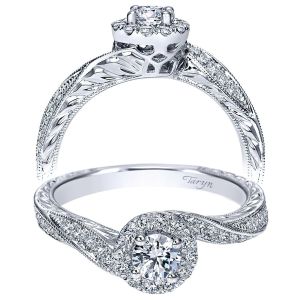 Taryn 14k White Gold Round Halo Engagement Ring TE98515W44JJ