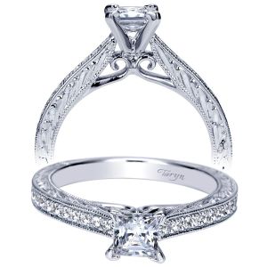 Taryn 14k White Gold Princess Cut Straight Engagement Ring TE98540W44JJ