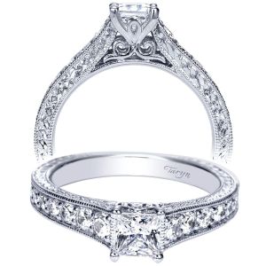 Taryn 14k White Gold Princess Cut Straight Engagement Ring TE98542W44JJ
