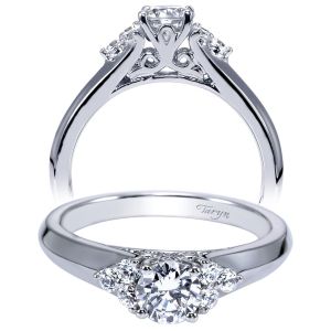 Taryn 14k White Gold Round Straight Engagement Ring TE98543W44JJ
