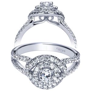Taryn 14k White Gold Round Double Halo Engagement Ring TE98554W44JJ