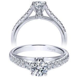 Taryn 14k White Gold Round Straight Engagement Ring TE98555W44JJ