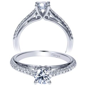 Taryn 14k White Gold Round Straight Engagement Ring TE98556W44JJ