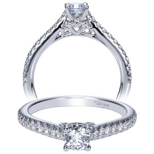 Taryn 14k White Gold Round Straight Engagement Ring TE98574W44JJ