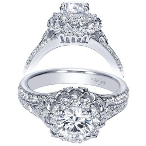 Taryn 14k White Gold Round Double Halo Engagement Ring TE98588W44JJ