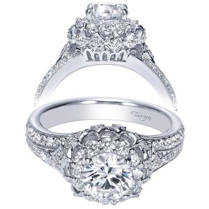 Taryn 14k White Gold Round Double Halo Engagement Ring TE98588W44JJ