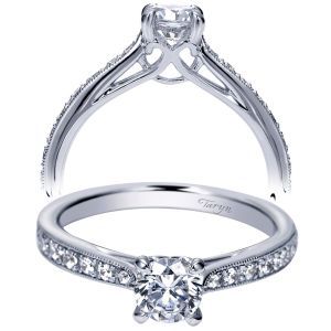 Taryn 14k White Gold Round Straight Engagement Ring TE98595W44JJ