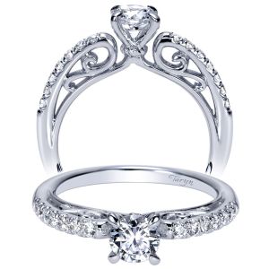 Taryn 14k White Gold Round Straight Engagement Ring TE98596W44JJ