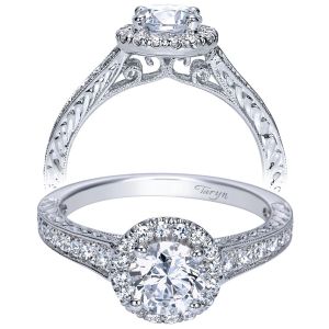 Taryn 14k White Gold Round Halo Engagement Ring TE98615W44JJ