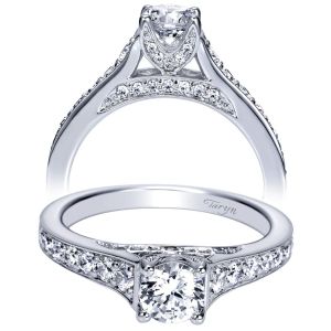 Taryn 14k White Gold Round Straight Engagement Ring TE98627W44JJ