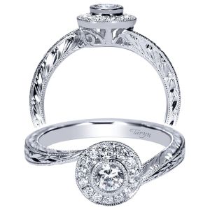 Taryn 14k White Gold Round Halo Engagement Ring TE98640W44JJ