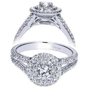 Taryn 14k White Gold Round Double Halo Engagement Ring TE98647W44JJ