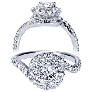Taryn 14k White Gold Round Double Halo Engagement Ring TE98664W44JJ