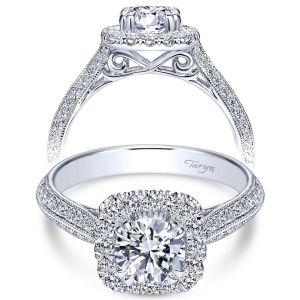 Taryn 14k White Gold Round Halo Engagement Ring TE98665W44JJ