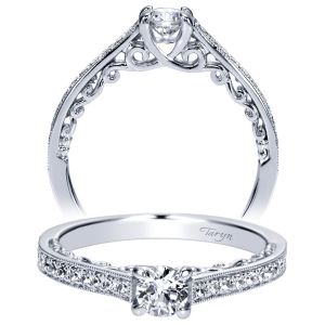 Taryn 14k White Gold Round Straight Engagement Ring TE98671W44JJ
