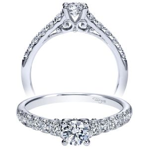 Taryn 14k White Gold Round Straight Engagement Ring TE98676W44JJ