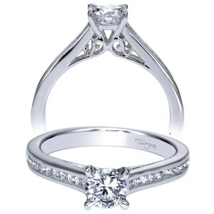 Taryn 14k White Gold Round Straight Engagement Ring TE98677W44JJ