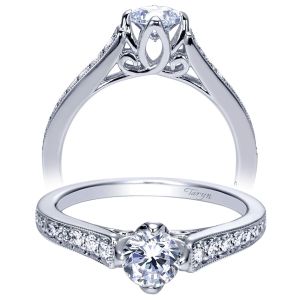 Taryn 14k White Gold Round Straight Engagement Ring TE98679W44JJ