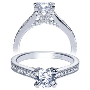 Taryn 14k White Gold Round Straight Engagement Ring TE98682W44JJ