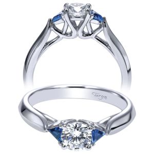Taryn 14k White Gold Round 3 Stones Engagement Ring TE98685W44SA