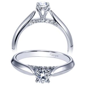 Taryn 14k White Gold Round Straight Engagement Ring TE98687W44JJ