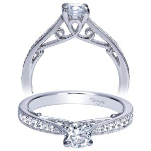 Taryn 14k White Gold Round Straight Engagement Ring TE98699W44JJ